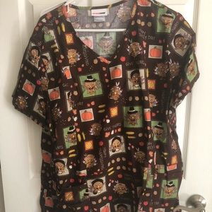 Cute Thanksgiving scrub top
